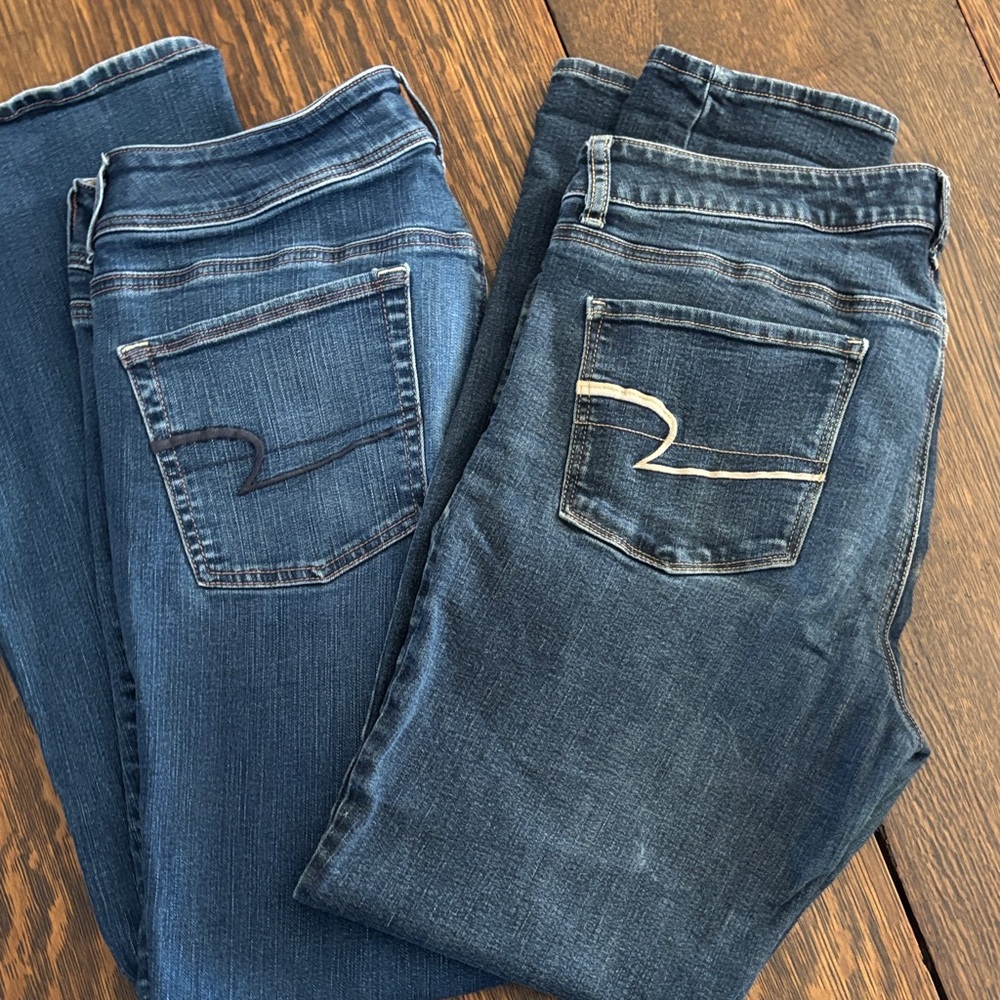 American Eagle Outfitters Dark and Medium Blue Jeans